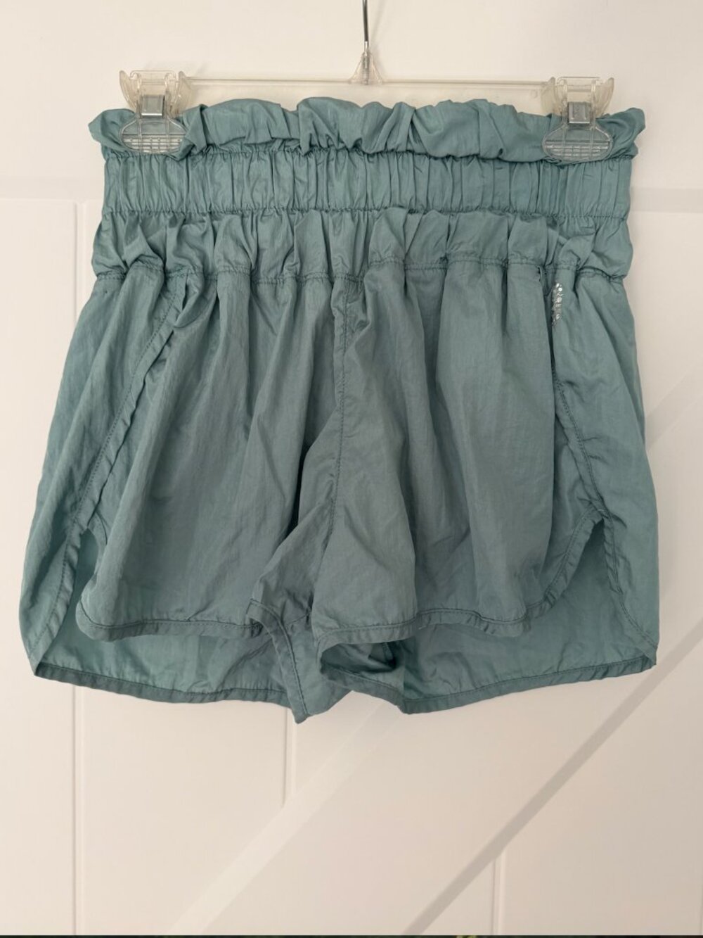 Free People Movement Light Blue Smocked Waist Running Shorts